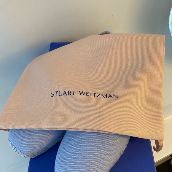 Stuart Weitzman NWB | Dree Canvas Espadrilles Sz 38 Light Blue - Picture 15 of 16